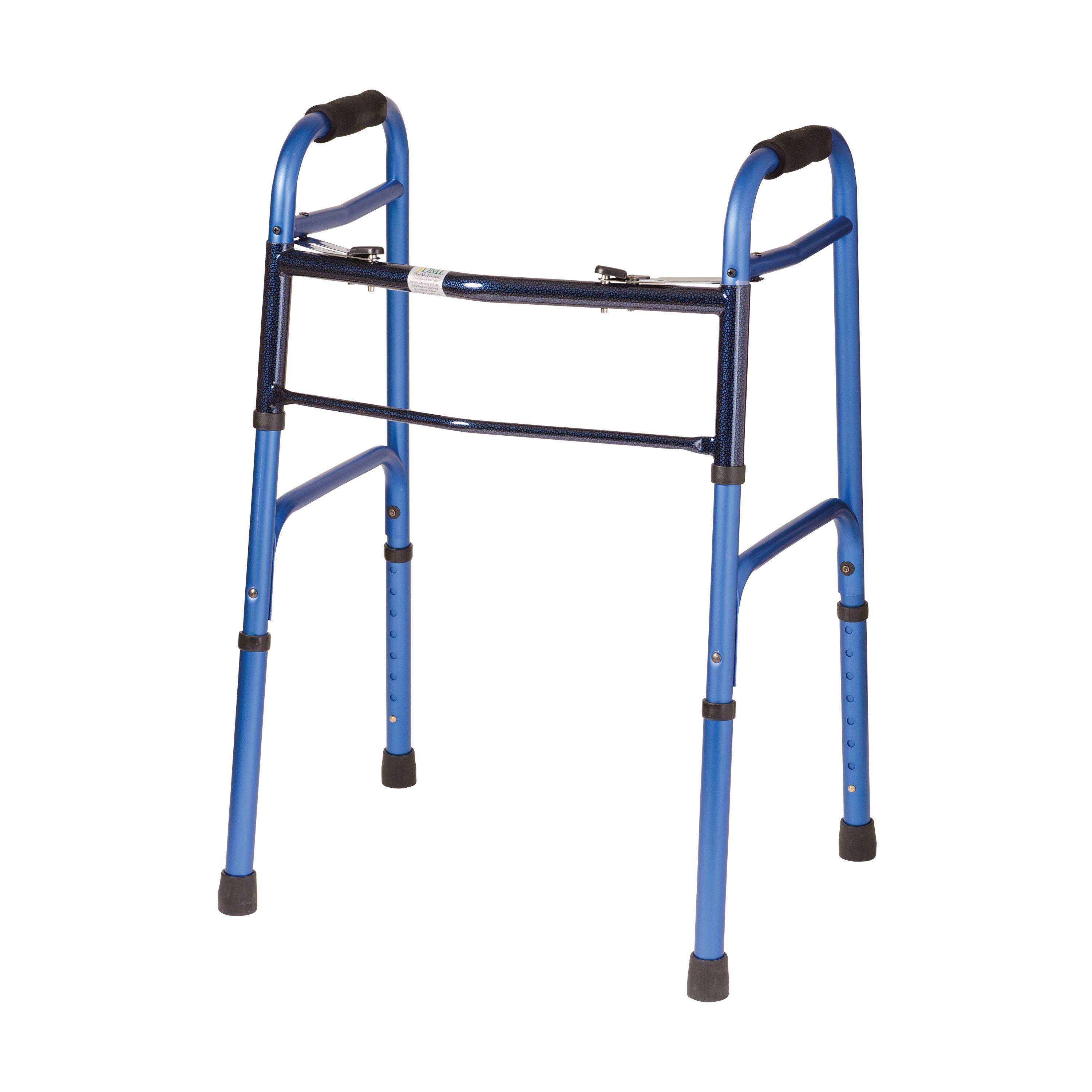 DMI Two-Button Release Folding Walker with Wheels, 2 PER PACK AM-500-1045-1200