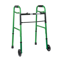 DMI Two-Button Release Folding Walker with Wheels, 2 PER PACK AM-500-1045-1200