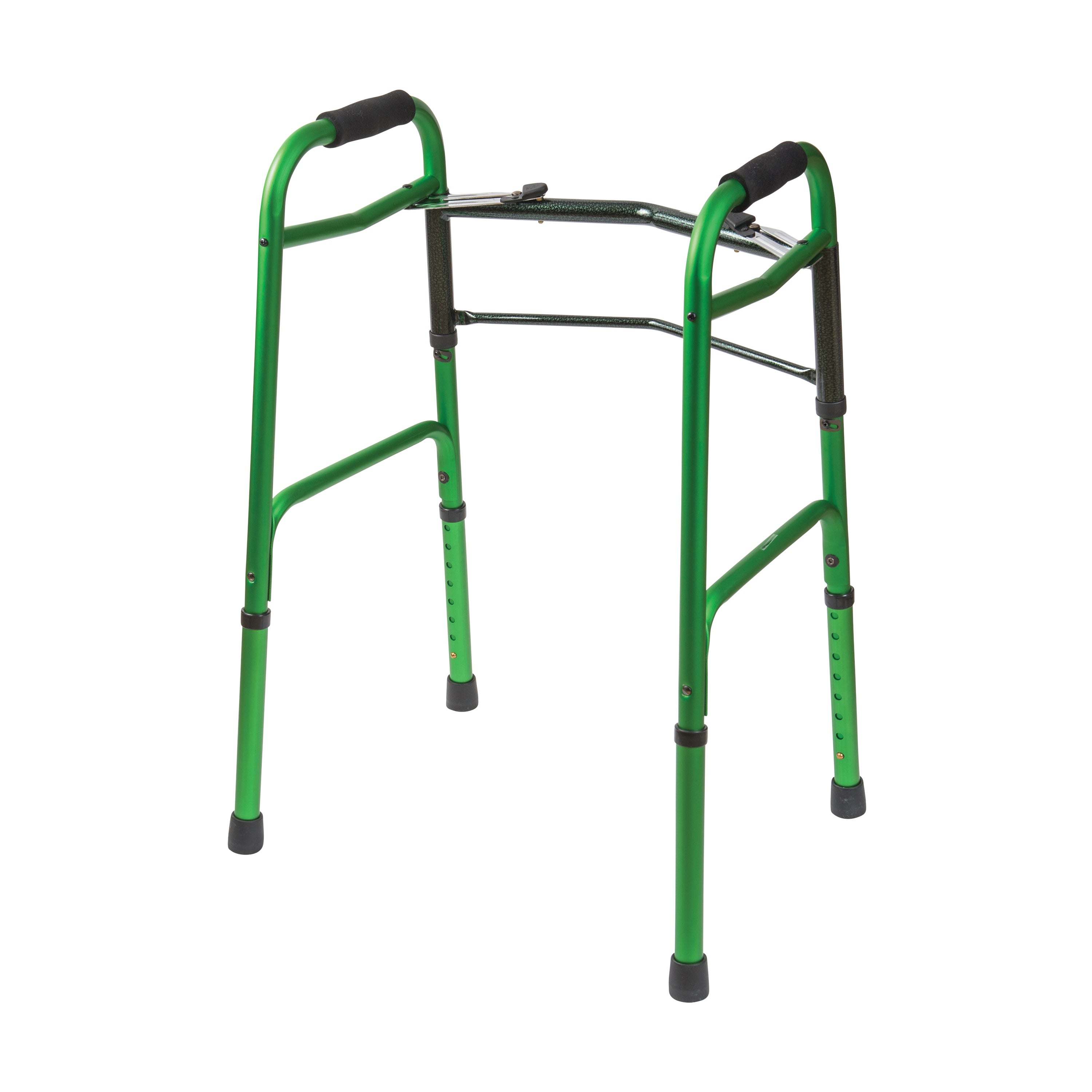 DMI Two-Button Release Folding Walker with Wheels, 2 PER PACK AM-500-1045-1200