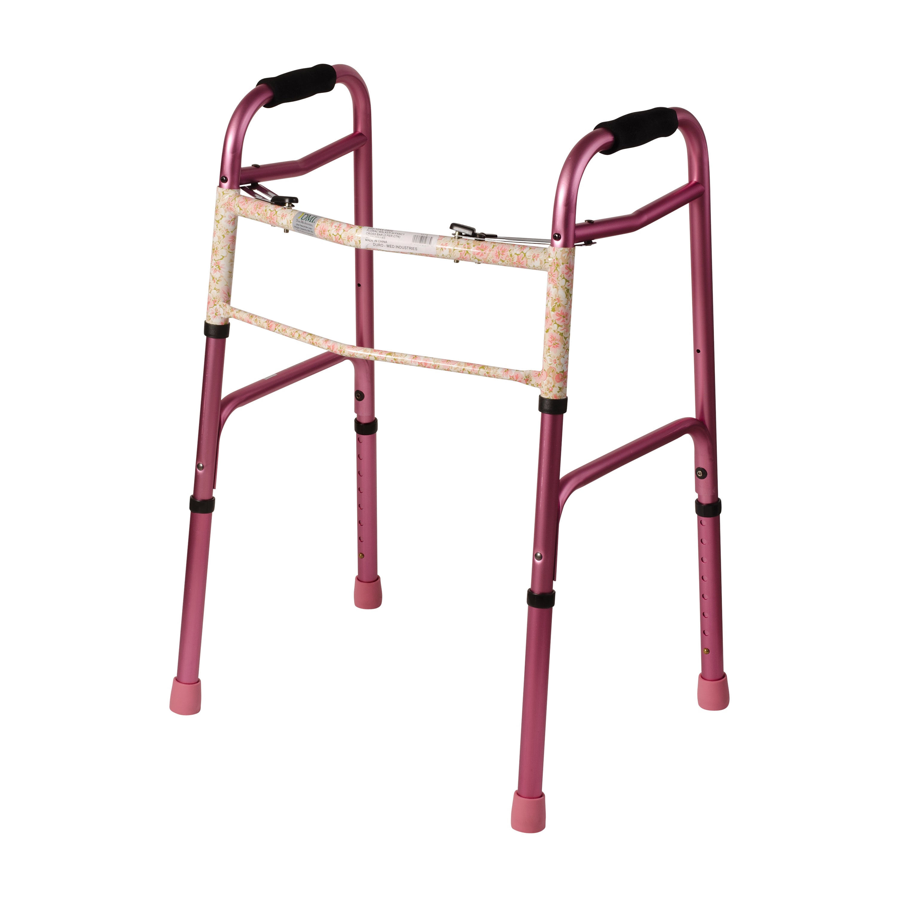 DMI Two-Button Release Folding Walker with Wheels, 2 PER PACK AM-500-1045-0900