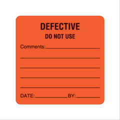 Defective/Out of Service/Do Not Remove Labels "Removed From Service" • FL Orange • 2.5"W x 2.5"H ,380 / pk - Axiom Medical Supplies