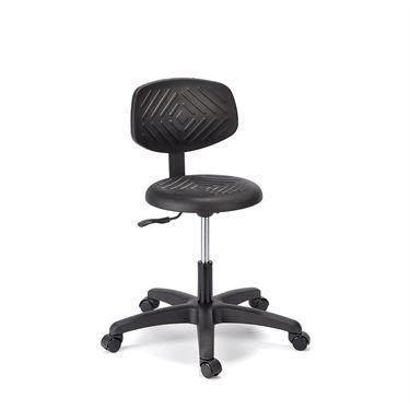 Desk Height Fusion Round Stool with Back 3 Way Mechanism DeskHeight RhinoBasic RoundStool w/Back 3-wayMechanism Black ,1 Each - Axiom Medical Supplies