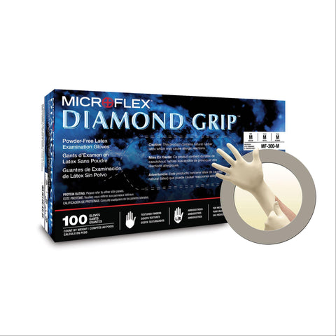 Diamond Grip PF Latex Gloves Small ,100 / bx - Axiom Medical Supplies