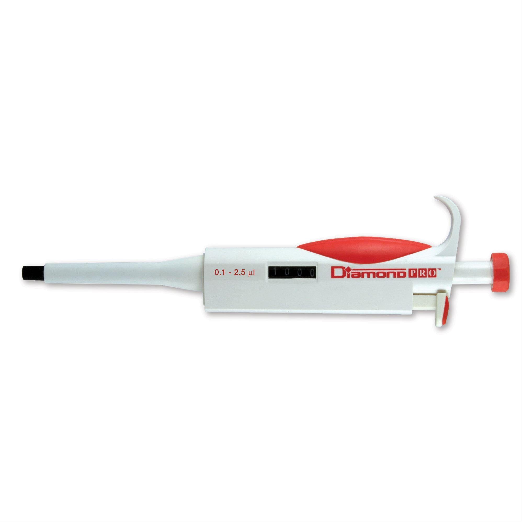 DiamondPRO Adjustable Pipettes 0.1-2.5?L • Red ,1 Each - Axiom Medical Supplies