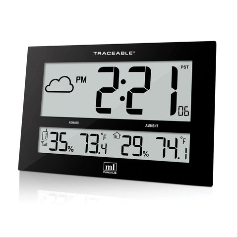 Digital Wall Clock with Temperature and Humidity Digital Wall Clock with Temp and Humidity ,1 Each - Axiom Medical Supplies