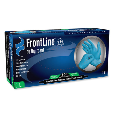 Digitcare FrontLine Nitrile Powder-Free Textured Exam Gloves AM-70-FL91