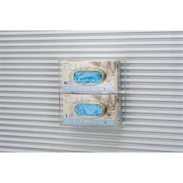Double Side Load Glove Dispenser with Hanger Double Side Load Glove Dispenser with Hanger • Acrylic • 10.125"W x 4.125"D x 10.75"H ,1 Each - Axiom Medical Supplies
