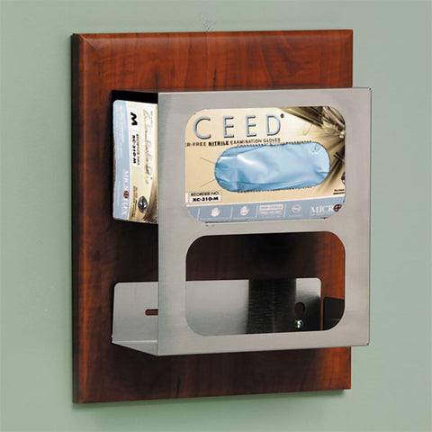 MarketLab Stainless Double Glove Box Dispenser Panel Double Stainless Steel Glove Dispenser on Panel • 13"W x 15"H ,1 Each - Axiom Medical Supplies