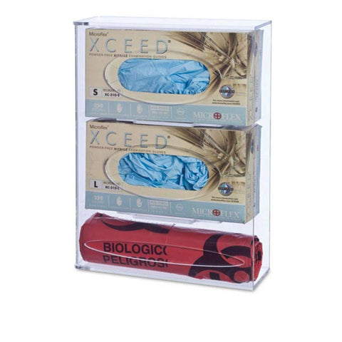 MarketLab Double Glove Box &amp; Bag Dispenser Double Glove/Bag Dispenser • 10.187"W x 4.125"D x 14"H ,1 Each - Axiom Medical Supplies