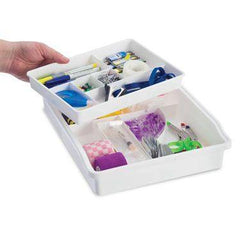 Drawer Organizers Two-Tier • Bottom tray 15"L x 11.44"W x 3"H • Removable Tier 10.75"L x 7.5"W x 1.44"H ,1 Each - Axiom Medical Supplies