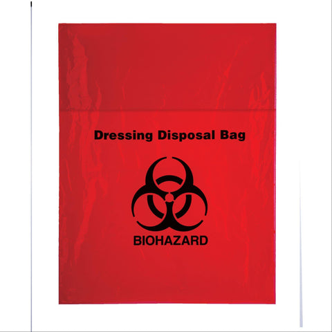 Dressing Disposal Bags Dressing Disposal Bag • Red • 11"x14" ,100 per Paxk - Axiom Medical Supplies