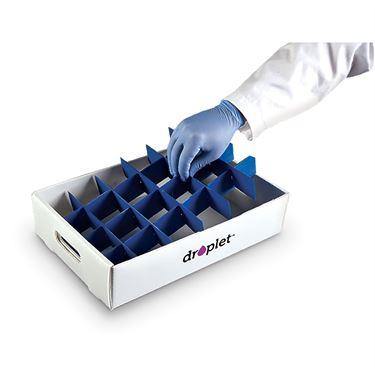 Droplet Corrugated Sample Storage Tray Droplet Corrugated Sample Storage Tray with Included Dividers ,10 / pk - Axiom Medical Supplies