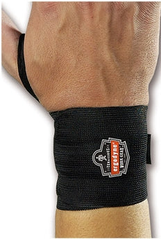 Ergodyne Wrist Support with Thumb Loop ProFlex® 420 Wraparound / Wristlet Elastic Left or Right Wrist Black Small / Medium