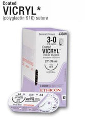 Suture without Needle Coated Vicryl SUTUPAK Braided Polyglactin 910 Absorbable Coated Size 2 - 0 18 Inch Suture