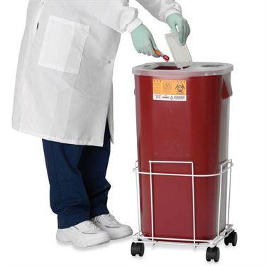Economical Mobile Sharps Containment Sharps Cart • 12.5"W x 13.25"L x 15.25"H • Fits both models ,1 Each - Axiom Medical Supplies