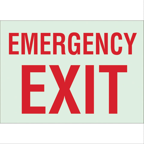 Emergency Exit Sign Sign, Emergency Exit, 10"x14" ,1 Each - Axiom Medical Supplies