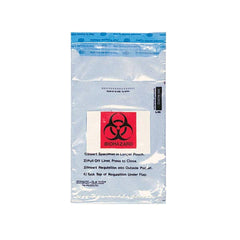 Enhanced Speci-Gard Biohazard Bag with Absorbent Biohazard Bag • 6"W x 10"H • Clear with Absorbent Pad ,1000 / pk - Axiom Medical Supplies