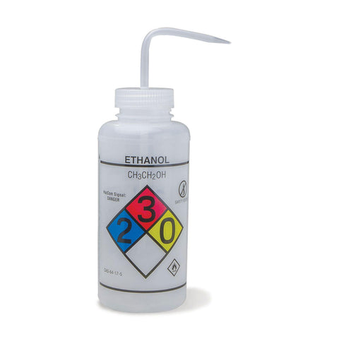 Ethanol 1000mL Vented RTK GHS Wash Bottle Ethanol ,2 / pk - Axiom Medical Supplies