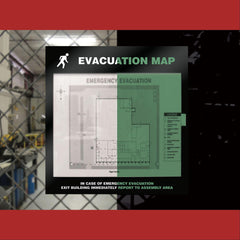 Evacuation Map Holders Holds 11" x 17" Insert • Spanish • Glow ,1 Each - Axiom Medical Supplies