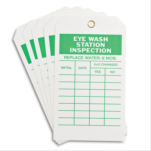 Eyewash Inspection Tags 5.75"H x 3"W ,10 / pk - Axiom Medical Supplies