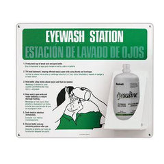 Eyewash Station with Mirror Bilingual Version with Mirror ,1 Each - Axiom Medical Supplies