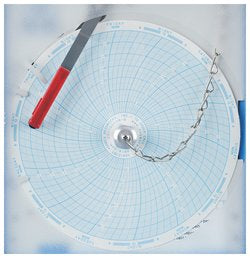 Thermo Fisher/Barnstead 7-Day Temperature Recording Chart Thermo Scientific™ Pressure Sensitive Paper 6 Inch Diameter Blue Grid - M-825186-1399 - Box of 50