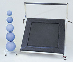 Fabrication Enterprises Medicine Ball and Rebounder Set 5 Piece Set with Rectangular Rebounder and Storage Rack CanDo® 2 lbs. / 4 lbs. / 7 lbs. / 11 lbs. / 15 lbs.