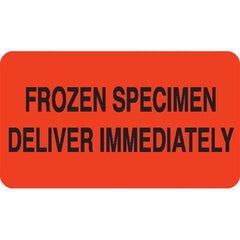Frozen Specimen Communication Labels "Frozen Speciman Deliver Immediately" • FL Red • 2.25"W x 0.88"H ,420 / pk - Axiom Medical Supplies