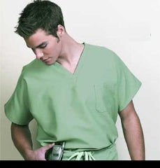 Fashion Seal Uniforms Scrub Shirt Large Navy Blue 1 Pocket Extra Long Cap Sleeve Unisex