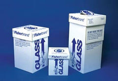 Fisher Scientific Glass Disposal Box Fisherbrand® 8 X 8 X 10 Inch, Cardboard, 2 mm Thick Polyethylene Liner, Bench Model