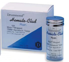 Fisher Scientific Hemato-Clad® Mylar® Capillary Blood Collection Tube Hematocrit Plain 1.1 X 75 mm 70 µL Blue Stripe Without Closure Glass Tube