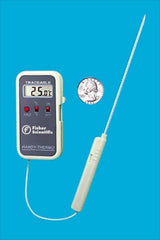 Fisher Scientific Digital Thermometer with Alarm Fisher Scientific™ Fahrenheit / Celsius -58° to +302°F (-50° to +150°C) Stainless Steel Probe Handheld Battery Operated