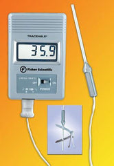 Fisher Scientific Digital Freezer Thermometer Fisher Scientific™ Traceable® Celsius -99.9° to +199.9°C Platinum RTD Sensor Multiple Mounting Options Battery Operated