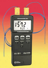 PANTek Technologies LLC Digital Thermometer with Alarm Fisher Scientific™ Traceable® Fahrenheit / Celsius -50° to +1999°F (-50° to +1230°C) 2 Type K Beaded Probes Handheld / Desk Mount Battery Operated