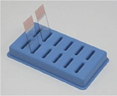 Fisher Scientific Slide Holder 6-5/8 X 3-7/8 X 7/8 Inch, Blue, Polypropylene For Drying / Draining Slides