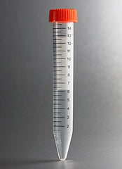 Fisher Scientific Corning® CentriStar Centrifuge Tube Conical Bottom Plain 17 X 119 mm 15 mL Orange Screw Cap Polypropylene Tube