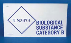 Fisher Scientific Pre-Printed Label Therapak™ Laboratory Use Blue Paper UN3373 Biological Substance Category B Blue Biohazard 1 X 8 Inch - M-626377-1390 - Pack of 500
