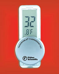 PANTek Technologies LLC Digital Thermometer Fisherbrand™ Econo Traceable® Fahrenheit / Celsius 14° to 131°F (-9.9° to +55°C) Without External Probe Door / Wall Mount Battery Operated