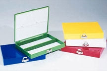 Fisher Scientific Slide Storage Box Fisherbrand® Hold 3 X 1 Inch Slide, Green, ABS Plastic, Hinged Lid, Hold 100 Slide