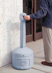 Fisher Scientific Smoking Receptacle Smoker's Cease-Fire® Round Gray HDPE Side Opening - M-668475-3920 - Each