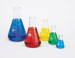 Fisher Scientific Erlenmeyer Flask Set Borosilicate Glass 50 mL, 125 mL, 250 mL, 500 mL, 1000 mL