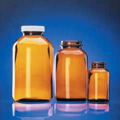 Fisher Scientific Wide Mouth Packer Bottle Fisherbrand® 4 oz. Amber