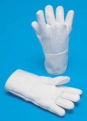 Fisher Scientific Heat Resistant Glove Steel Grip™ One Size Fits Most Glass Cloth / Wool White 14 Inch Gauntlet Cuff NonSterile - M-695652-1858 - Pair