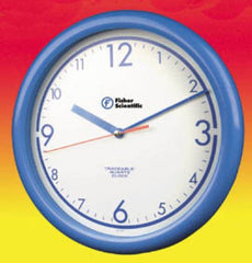 Fisher Scientific Wall Mount Clock Traceable® 10 Inch 12 Hour Analog Display Battery Powered