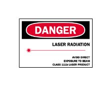 Fisher Scientific Door Sign Caution Danger: Laser Radiation Avoid Direct Exposure To Beam Class 111B Laser Product, With Pictogram - M-729224-2499 - Each