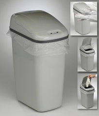 Fisher Scientific Trash Can Touch Free™ 7.3 gal. Rectangular Gray Polypropylene Motion Activated - M-742329-4454 - Each