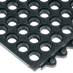 Fisher Scientific Anti-Fatigue Floor Mat 24/Seven® 3 X 3 Foot Black Grease Resistant Rubber - M-747931-3083 - Each