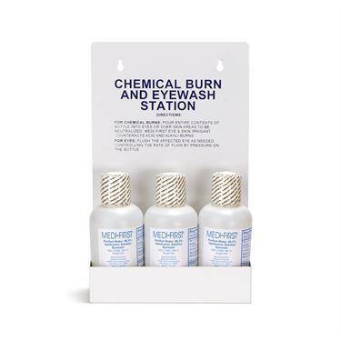 First Aid Chemical Burn and Eyewash Station With Bottles • 9.25"W x 3.5"D x 18.25"H ,1 Each - Axiom Medical Supplies