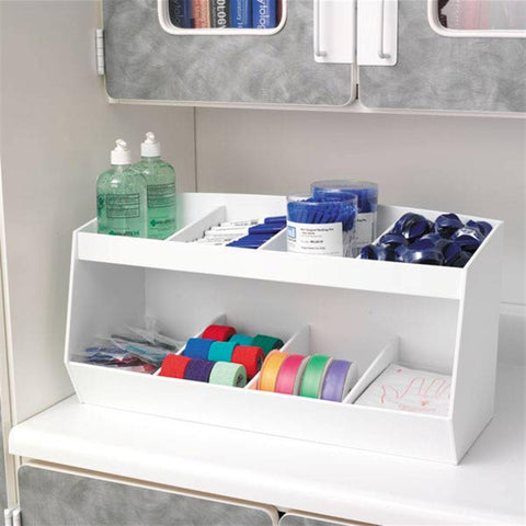 MarketLab Fixed Benchtop Organizers 10 Bins and 1 Shelf • 24"W x 10.8"D x 16"H ,1 Each - Axiom Medical Supplies