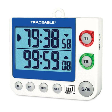 Flashing LED Big-Digit Dual Channel Timer Traceable Flashing LED Alert Big-Digit Dual Channel Timer ,1 Each - Axiom Medical Supplies